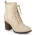Brinley Co. Women's Lace-Up Faux Suede Booties with Stacked Heel